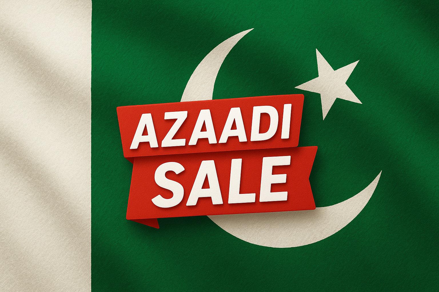 GENERATE A IMAGE OF PAKISTAN FLAG (AZAADI SALE)